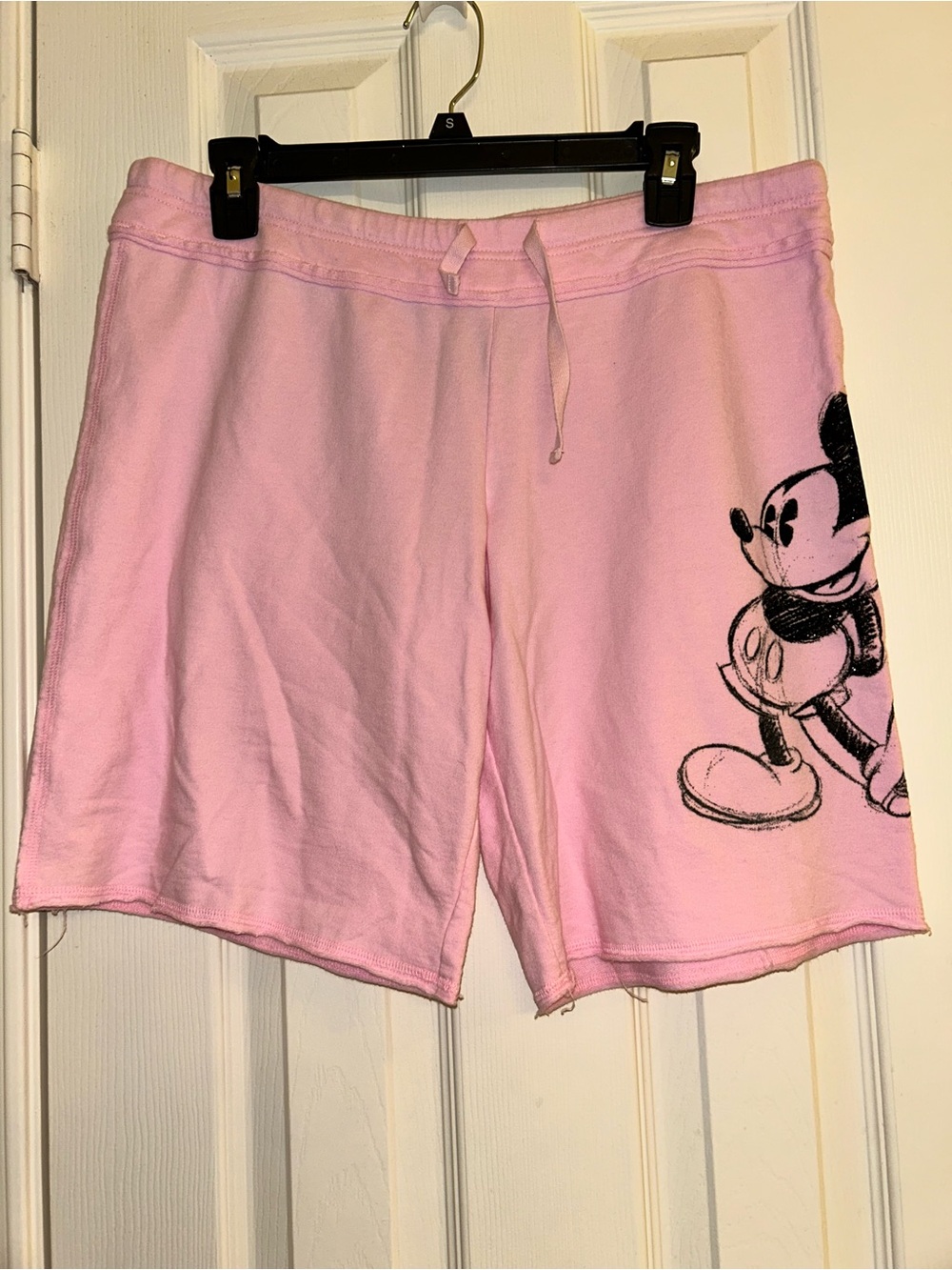 NWOT Disney Women's Mickey Mouse Shorts Size Large Draw String Pink 100% Cotton